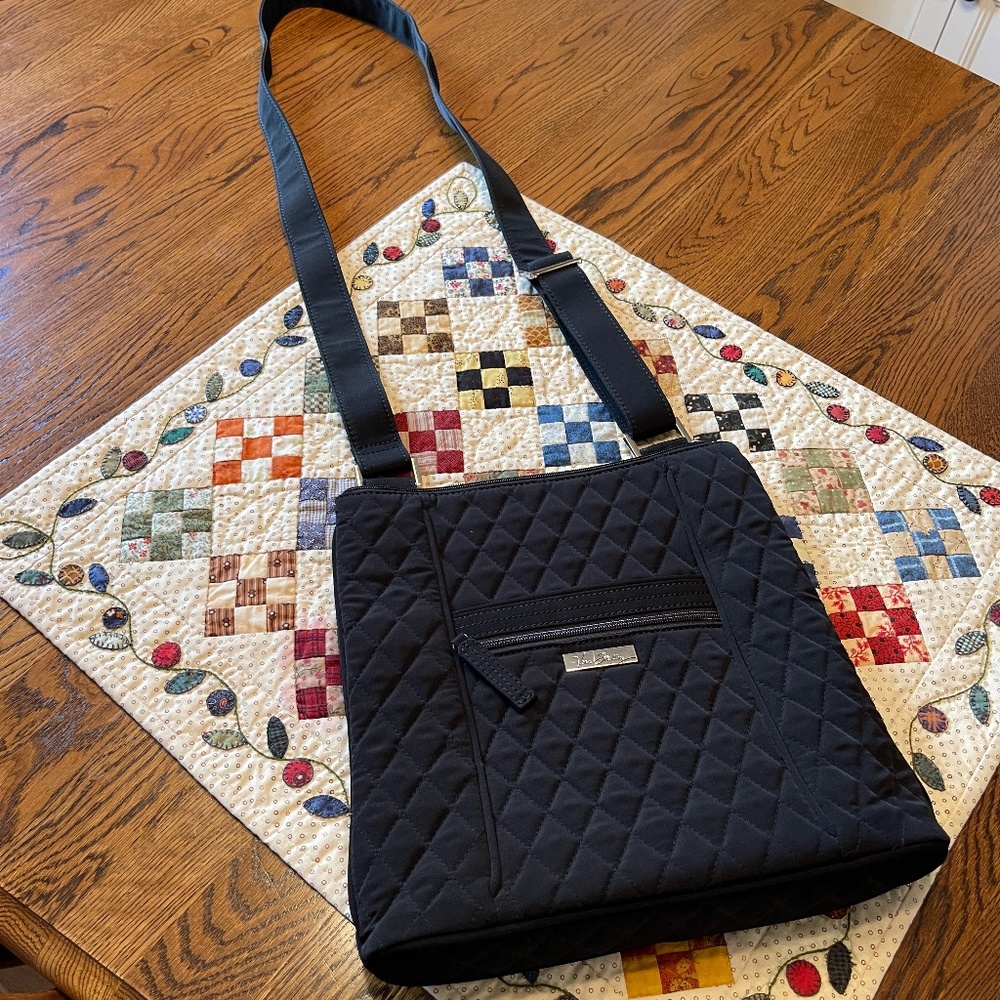 Vera Bradley hipster crossbody bag, black microfiber